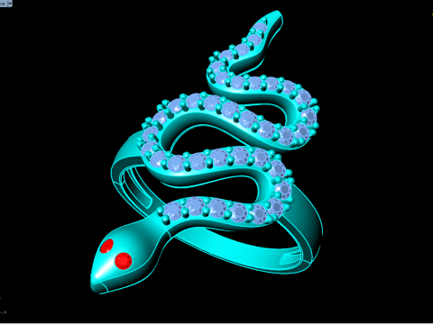 Snake ring - Diamond ring - Womens ring - N332 3D Print Model