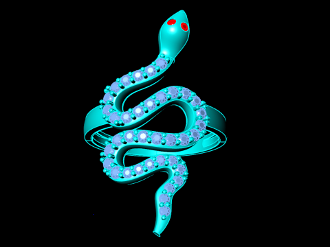 Snake ring - Diamond ring - Womens ring - N332 3D Print Model