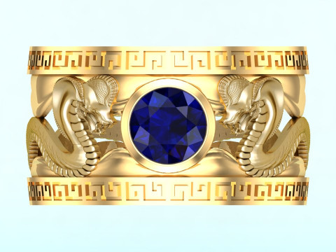 Pierścionek Cobra - Pierścień węża - Pierścionek męski - N713 Model do druku 3D