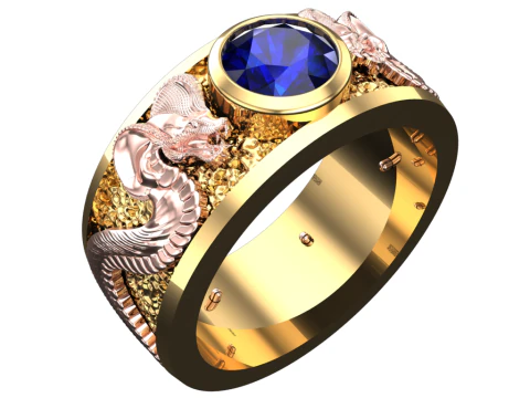 Cobra ring - Snake ring - Mens ring - N7131 3D Print Model