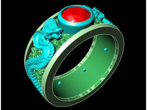 Cobra ring - Snake ring - Mens ring - N7131 3D Print Model