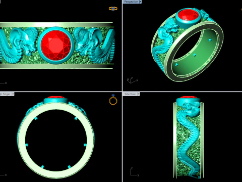 Cobra ring - Snake ring - Mens ring - N7131 3D Print Model