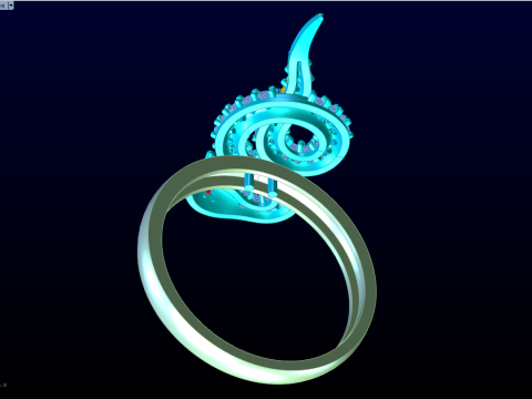 Snake ring - Diamond ring - Womens ring - N773 3D Print Model
