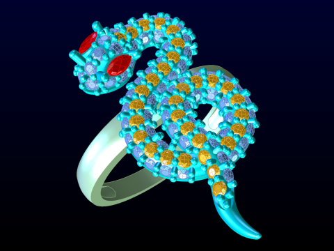 Snake ring - Diamond ring - Womens ring - N773 3D Print Model