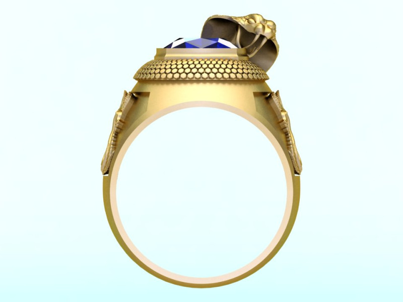 Cobra ring - Snake ring - Square stone ring - N5340 3D Print Model .c4d .max .obj .3ds .fbx .stl .blend 