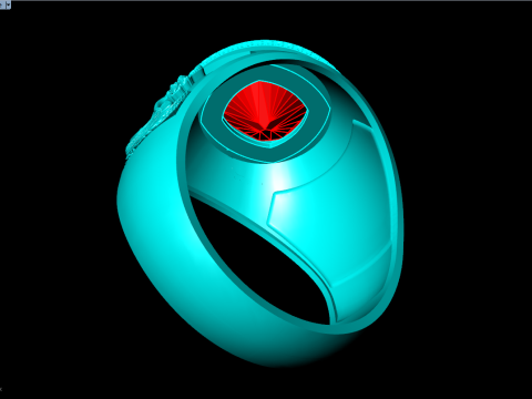 Cobra ring - Snake ring - Square stone ring - N5340 3D Print Model