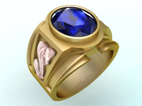 Anel cobra - Anel cobra - Anel de pedra oval - N5393 Modelo de Impressão 3D