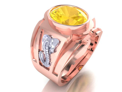 Cobra ring - Snake ring - Oval stone ring - N5393 3D Print Model