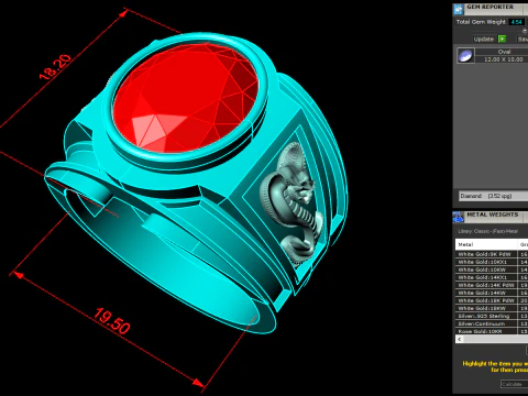Cobra ring - Snake ring - Oval stone ring - N5393 3D Print Model