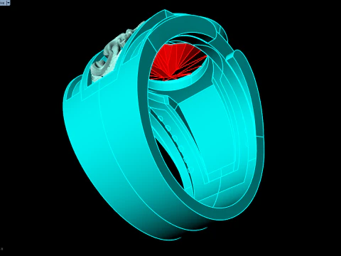 Cobra ring - Snake ring - Oval stone ring - N5393 3D Print Model