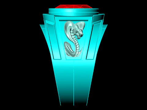 Cobra ring - Snake ring - Oval stone ring - N5393 3D Print Model