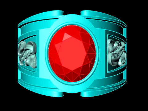 Cobra ring - Snake ring - Oval stone ring - N5393 3D Print Model