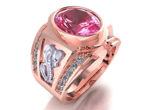 Cobra ring - Snake ring - Oval stone ring - N5393A 3D Print Model