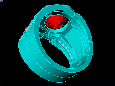 Cobra ring - Snake ring - Oval stone ring - N5393A 3D Print Model