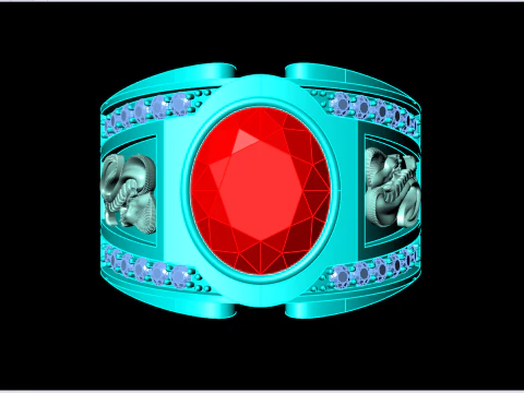 Cobra ring - Snake ring - Oval stone ring - N5393A 3D Print Model