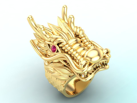 Dragon ring - Men ring - N253 3D Print Model