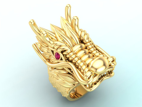 Dragon ring - Men ring - N253 3D Print Model