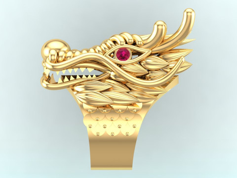 Dragon ring - Men ring - N253 3D Print Model