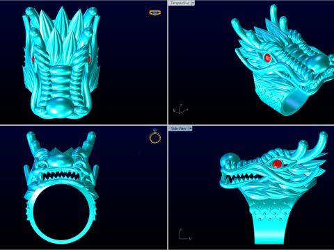 Dragon ring - Men ring - N253 3D Print Model