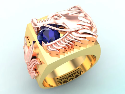 Anel drag&atilde;o - Anel masculino - N417 Modelo de Impressão 3D