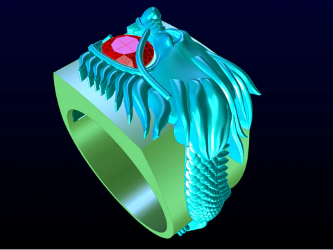 Dragon ring - Men ring - N417 3D Print Model