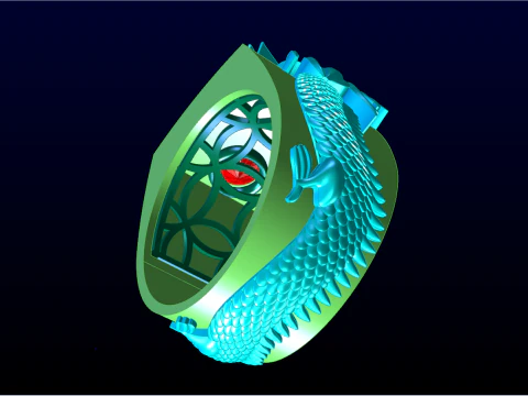 Dragon ring - Men ring - N417 3D Print Model