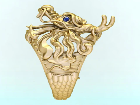 Dragon ring - Men ring - N544 3D Print Model