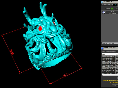 Dragon ring - Men ring - N544 3D Print Model