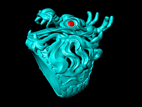 Dragon ring - Men ring - N544 3D Print Model