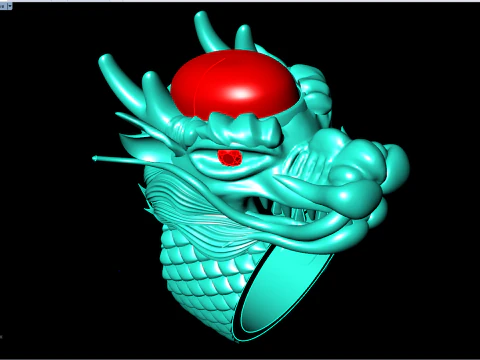 Dragon ring - Oval stone ring - Mens ring - N703 3D Print Model
