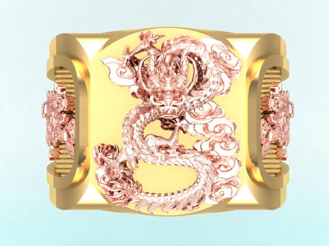 Dragon ring - Men ring - N938 3D Print Model