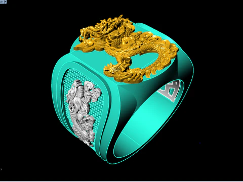 Dragon ring - Men ring - N938 3D Print Model