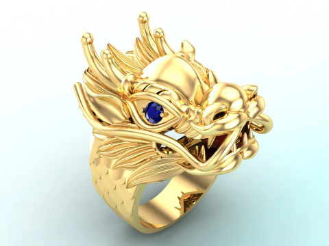 Dragon ring - Men ring - N1105 3D Print Model