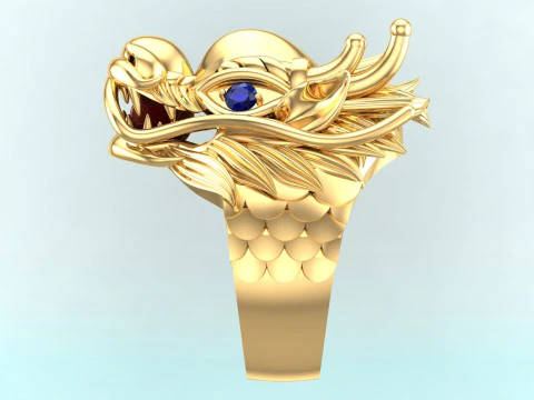 Dragon ring - Men ring - N1105 3D Print Model