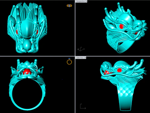Dragon ring - Men ring - N1105 3D Print Model