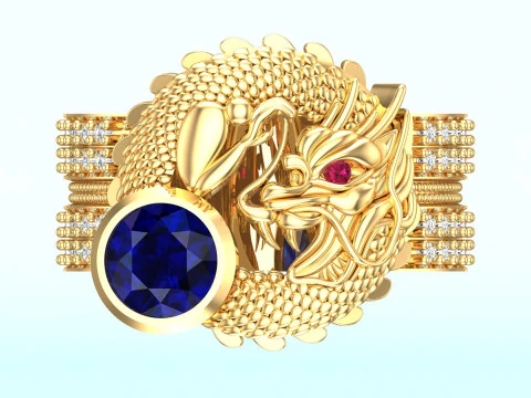 Dragon ring - Men ring - N3131 3D Print Model