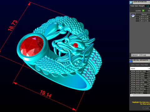 Dragon ring - Men ring - N3131 3D Print Model