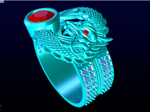 Dragon ring - Men ring - N3131 3D Print Model