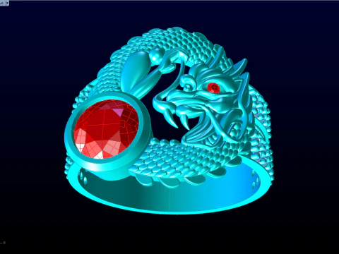 Dragon ring - Men ring - N3131 3D Print Model