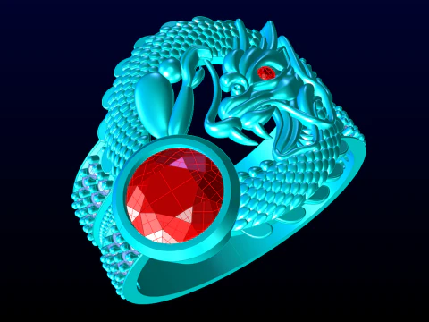 Dragon ring - Men ring - N3131 3D Print Model