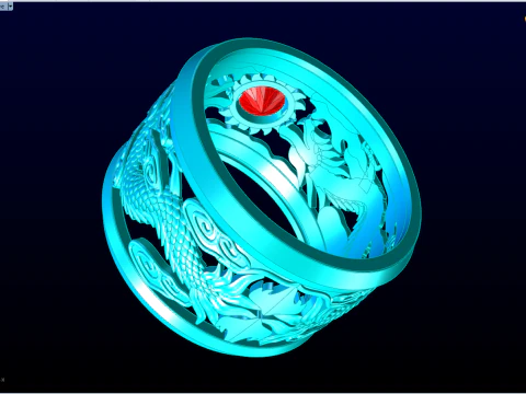 Dragon ring - Twin dragon ring - Mens ring - N5336 3D Print Model