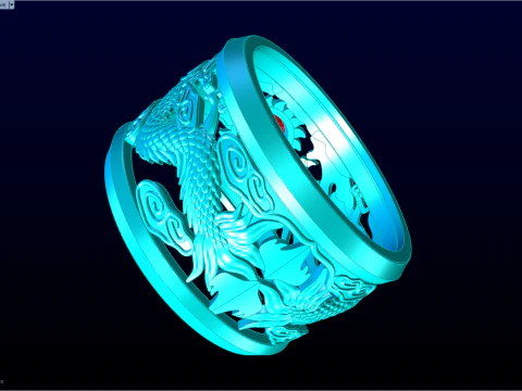 Dragon ring - Twin dragon ring - Mens ring - N5336 3D Print Model