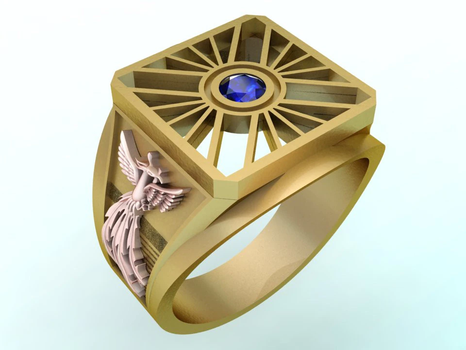 Dragon ring - Phoenix ring - Dragon phoenix ring - N5407 3D Print Model .c4d .max .obj .3ds .fbx .stl .blend