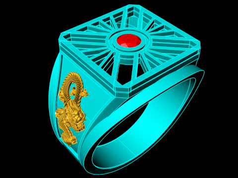 Dragon ring - Phoenix ring - Dragon phoenix ring - N5407 3D Print Model