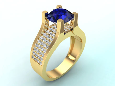 Anel de diamante - Anel feminino - Anel masculino - N510 Modelo de Impressão 3D