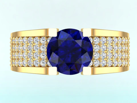 Diamond ring - Womens ring - Mens ring - N510 3D Print Model