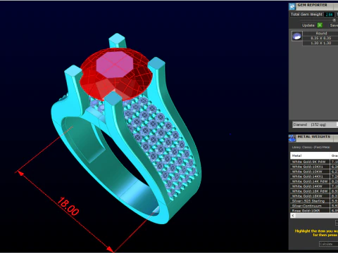 Diamond ring - Womens ring - Mens ring - N510 3D Print Model