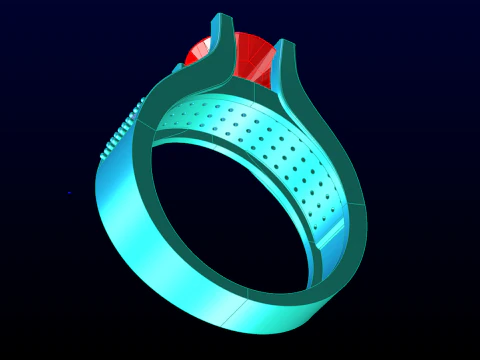 Diamond ring - Womens ring - Mens ring - N510 3D Print Model