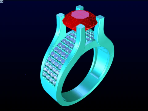 Diamond ring - Womens ring - Mens ring - N510 3D Print Model