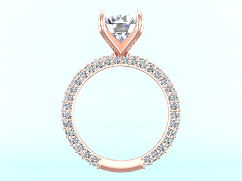 Pırlanta y&uuml;z&uuml;k - Kadın y&uuml;z&uuml;k - Orta taşlı y&uuml;z&uuml;k - N609 3D Baskı Modeli